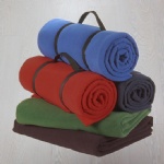 Solid dyed double brushed polar fleece blanket