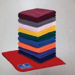 polar fleece blanket with patched logo