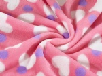 Printed coral fleece blanket-heart