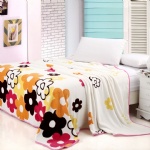 Printed coral fleece blanket-flower