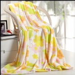 sunflower coral fleece blanket