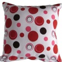Red mono dot cushion